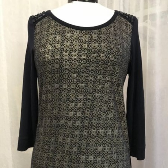 Chico's Tops - Chico's Navy Blue 3/4 Length Sleeve Top Size 0 / 4